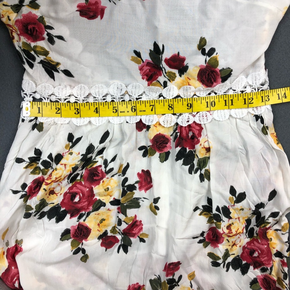 NWT White Floral Crochet Backless High Low Dress - Picture 5 of 7